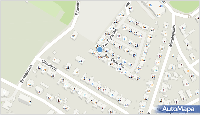 Świebodzice, św. Ojca Pio, 16A, mapa Świebodzice