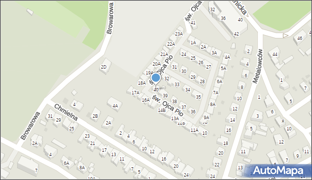 Świebodzice, św. Ojca Pio, 40, mapa Świebodzice