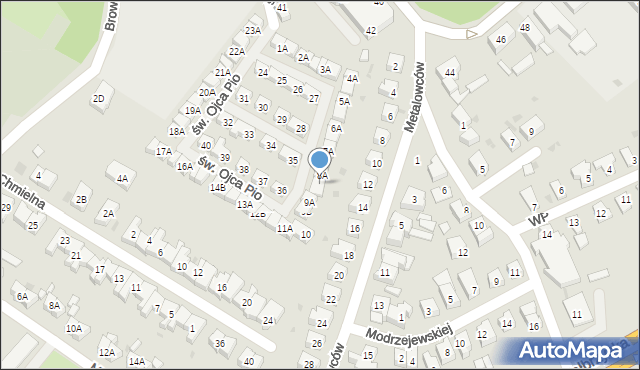 Świebodzice, św. Ojca Pio, 8B, mapa Świebodzice