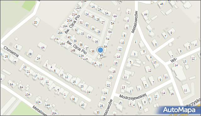 Świebodzice, św. Ojca Pio, 9B, mapa Świebodzice