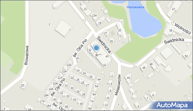 Świebodzice, Świdnicka, 36, mapa Świebodzice