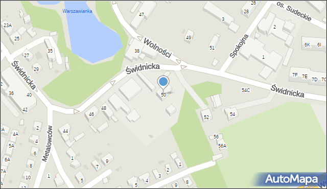 Świebodzice, Świdnicka, 50, mapa Świebodzice