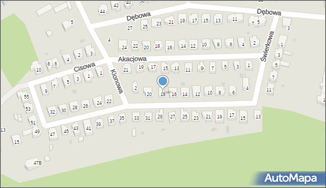 Świebodzice, Świerkowa, 18, mapa Świebodzice