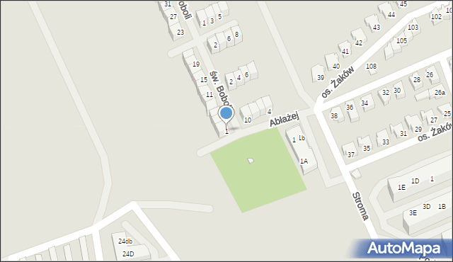 Świebodzin, św. Boboli Andrzeja, 1, mapa Świebodzin