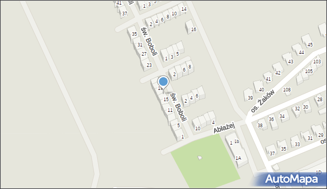 Świebodzin, św. Boboli Andrzeja, 17, mapa Świebodzin