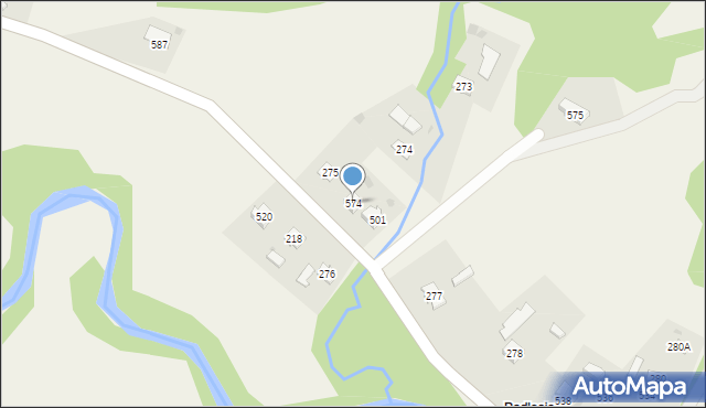 Święcany, Święcany, 574, mapa Święcany