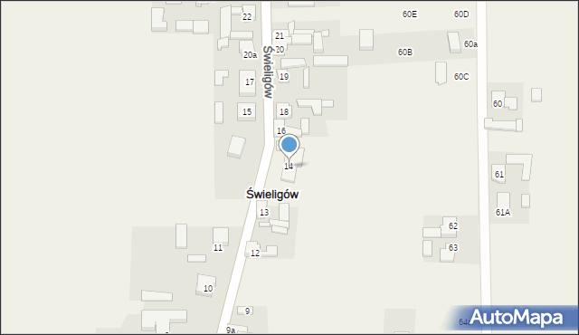 Świeligów, Świeligów, 14, mapa Świeligów