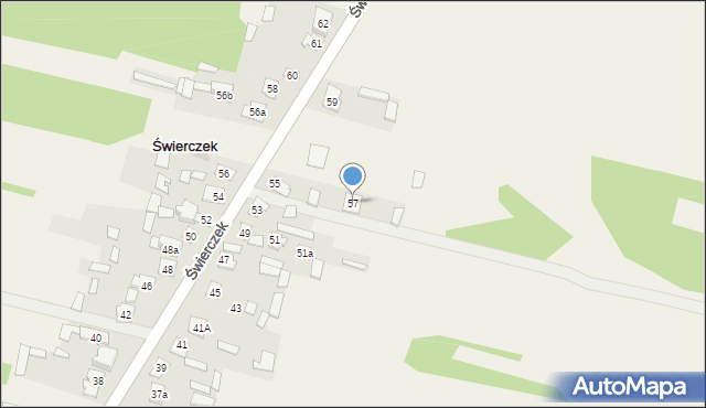 Świerczek, Świerczek, 57, mapa Świerczek