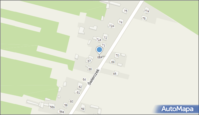 Świerczek, Świerczek, 68A, mapa Świerczek