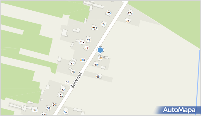 Świerczek, Świerczek, 70, mapa Świerczek