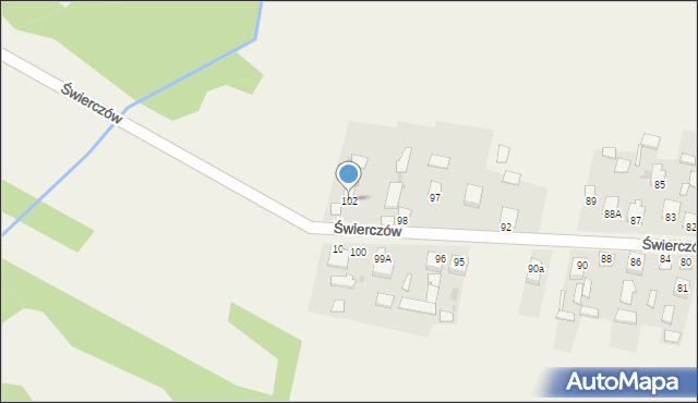 Świerczów, Świerczów, 102, mapa Świerczów
