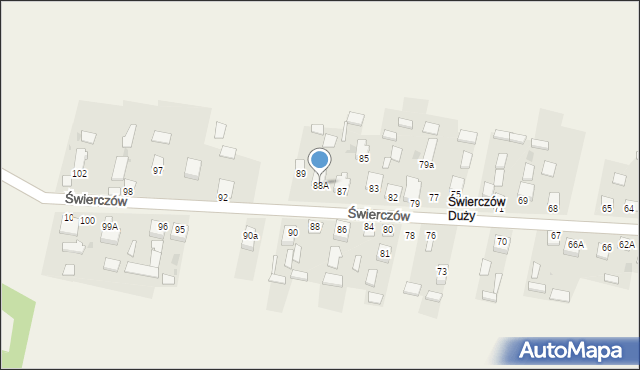 Świerczów, Świerczów, 88A, mapa Świerczów