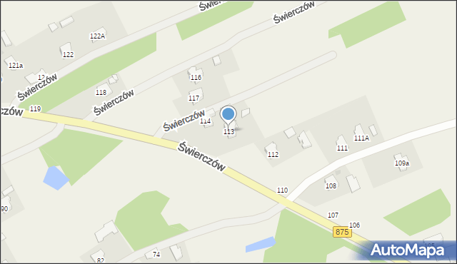 Świerczów, Świerczów, 113, mapa Świerczów