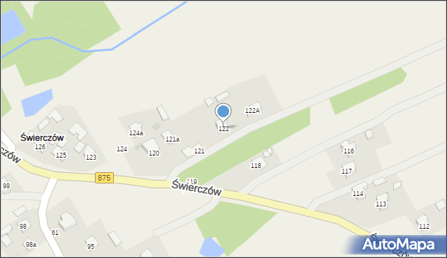 Świerczów, Świerczów, 122, mapa Świerczów