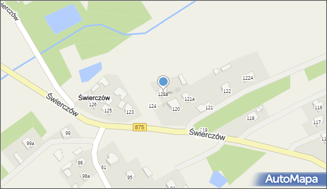 Świerczów, Świerczów, 124a, mapa Świerczów