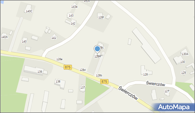 Świerczów, Świerczów, 128A, mapa Świerczów