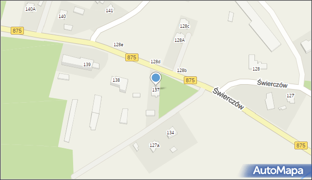 Świerczów, Świerczów, 137, mapa Świerczów