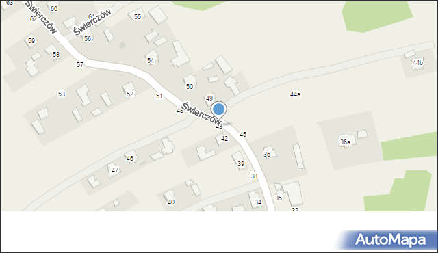 Świerczów, Świerczów, 43, mapa Świerczów