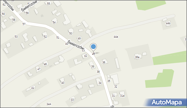 Świerczów, Świerczów, 45, mapa Świerczów