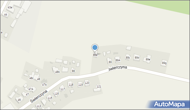 Świerczyna, Świerczyna, 88a, mapa Świerczyna