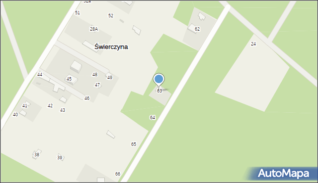 Świerczyna, Świerczyna, 63, mapa Świerczyna