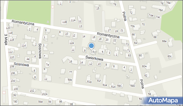 Świerklaniec, Świerkowa, 7a, mapa Świerklaniec
