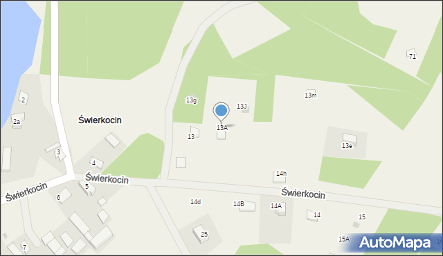 Świerkocin, Świerkocin, 13A, mapa Świerkocin