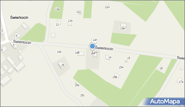 Świerkocin, Świerkocin, 14A, mapa Świerkocin