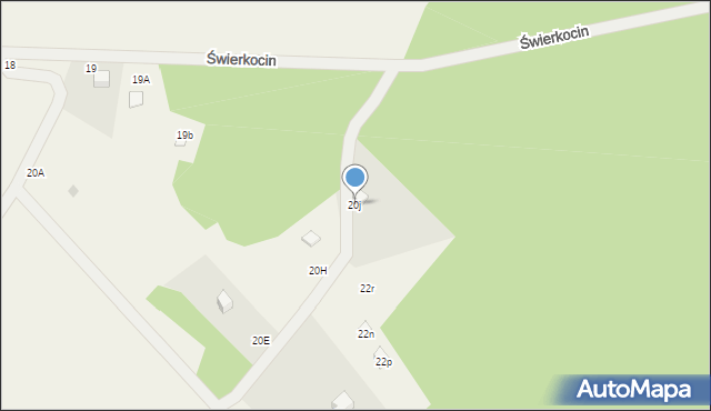 Świerkocin, Świerkocin, 20j, mapa Świerkocin