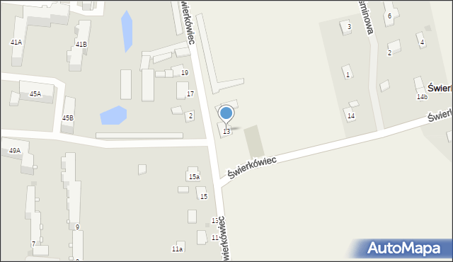 Świerkówiec, Świerkówiec, 13, mapa Świerkówiec