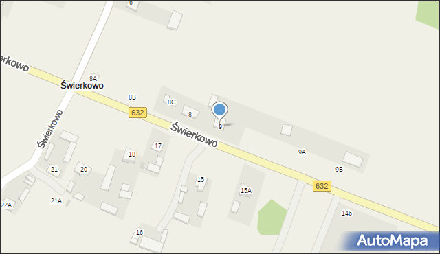 Świerkowo, Świerkowo, 9, mapa Świerkowo