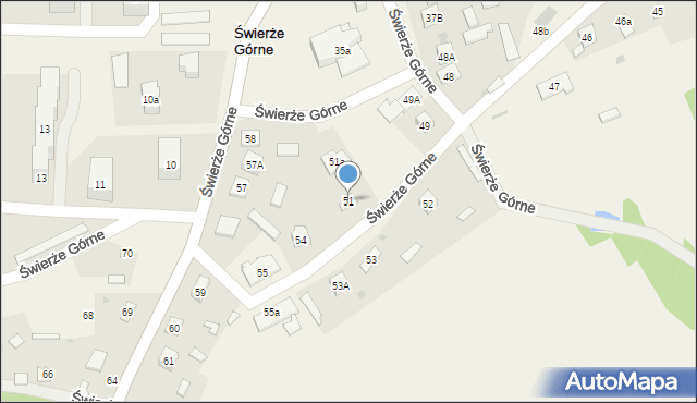 Świerże Górne, Świerże Górne, 51, mapa Świerże Górne