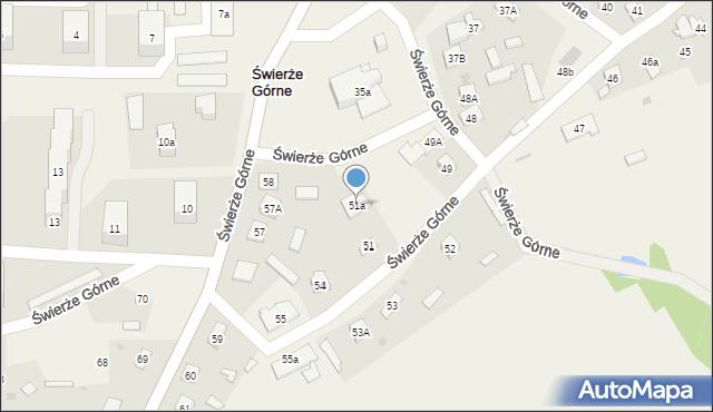 Świerże Górne, Świerże Górne, 51a, mapa Świerże Górne