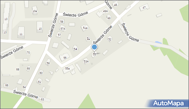 Świerże Górne, Świerże Górne, 53, mapa Świerże Górne