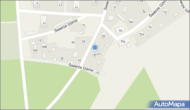 Świerże Górne, Świerże Górne, 61, mapa Świerże Górne