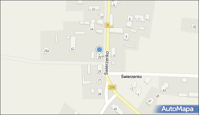 Świerzenko, Świerzenko, 25, mapa Świerzenko