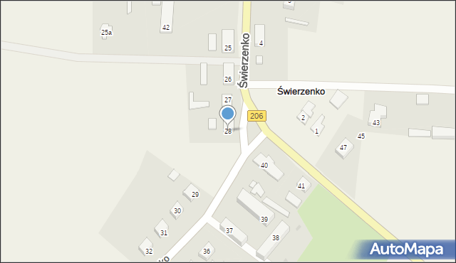 Świerzenko, Świerzenko, 28, mapa Świerzenko