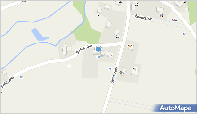 Świerzów, Świerzów, 80, mapa Świerzów