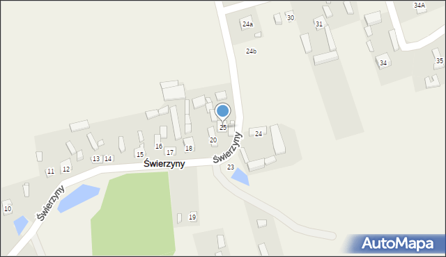 Świerzyny, Świerzyny, 25, mapa Świerzyny