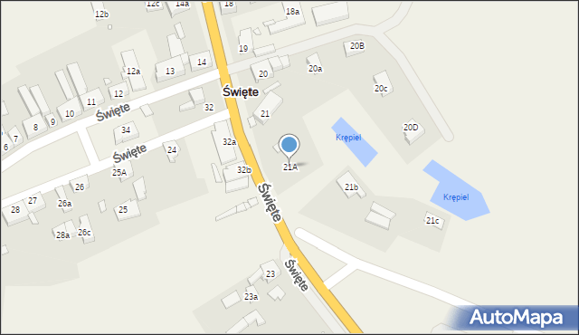 Święte, Święte, 21A, mapa Święte