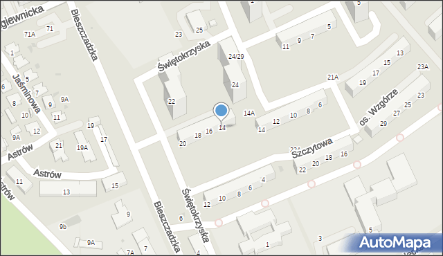 Świętochłowice, Świętokrzyska, 14, mapa Świętochłowice