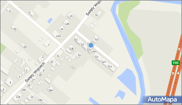 Święty Wojciech, Święty Wojciech, 31j, mapa Święty Wojciech