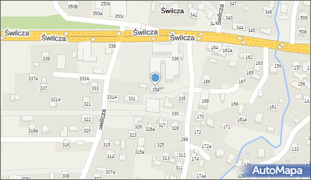 Świlcza, Świlcza, 334, mapa Świlcza