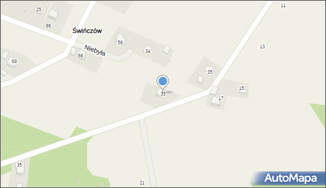 Świńczów, Świńczów, 33, mapa Świńczów