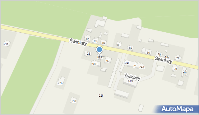 Świniary, Świniary, 98A, mapa Świniary