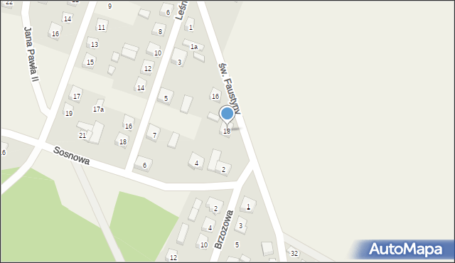 Świnice Warckie, św. Faustyny, 18, mapa Świnice Warckie