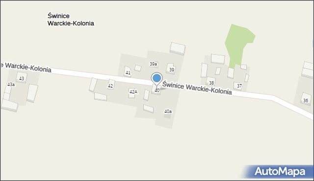Świnice Warckie-Kolonia, Świnice Warckie-Kolonia, 40, mapa Świnice Warckie-Kolonia