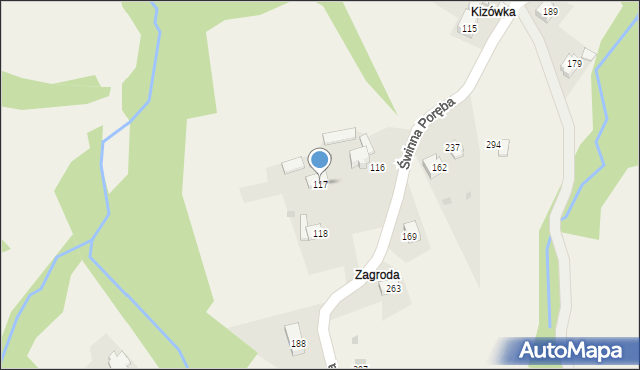Świnna Poręba, Świnna Poręba, 117, mapa Świnna Poręba
