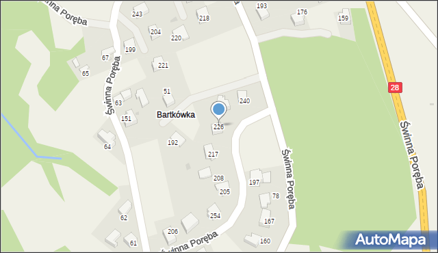 Świnna Poręba, Świnna Poręba, 226, mapa Świnna Poręba