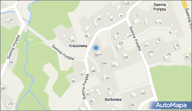 Świnna Poręba, Świnna Poręba, 243, mapa Świnna Poręba